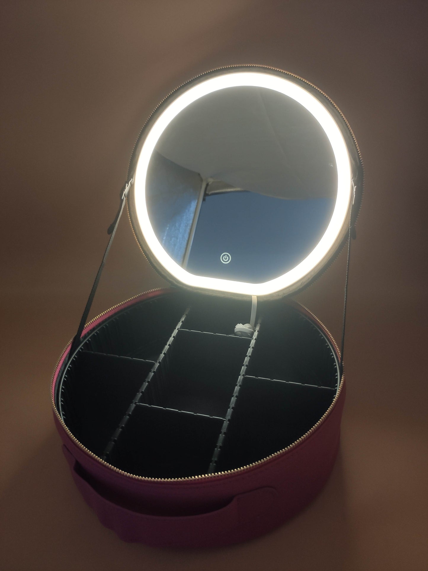 Round LED Cosmetic Bag