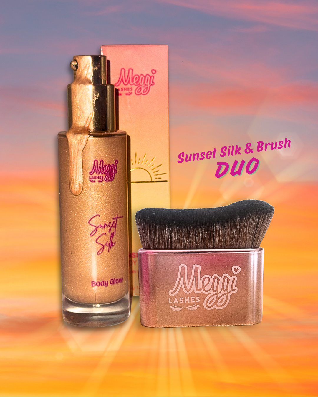 Sunset Silk Body Glow & Brush Bundle