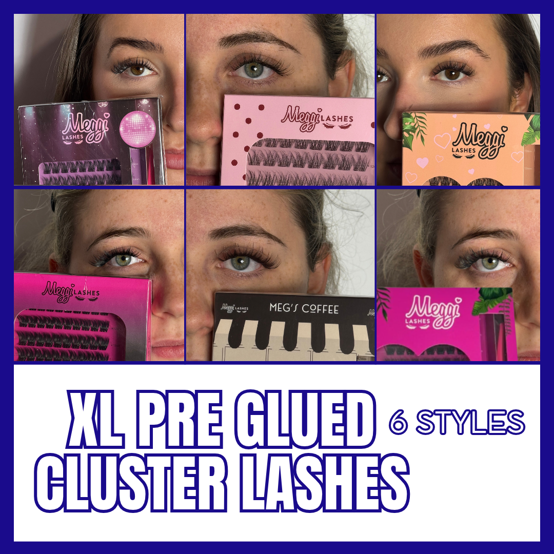 Meggilashes XL Pre Glued Cluster Kits (TS)