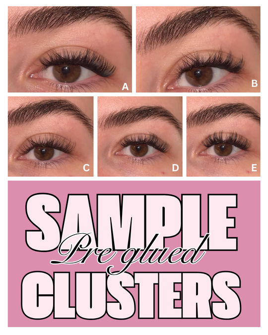MeggiLashes Pre Glue Cluster Samples