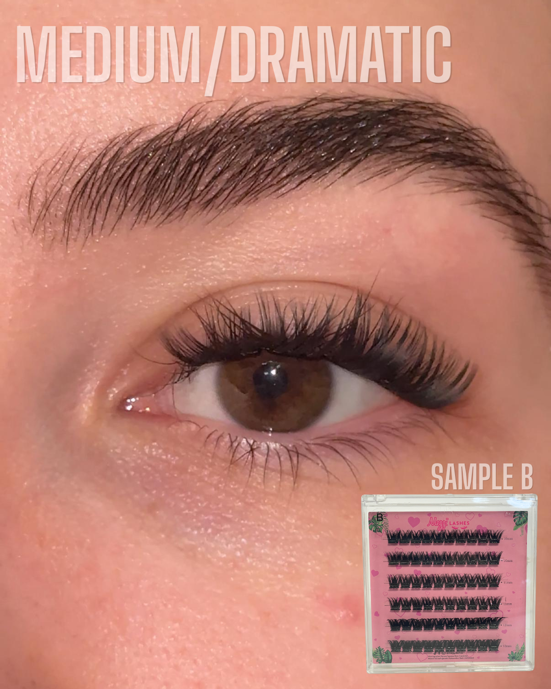 MeggiLashes Pre Glue Cluster Samples