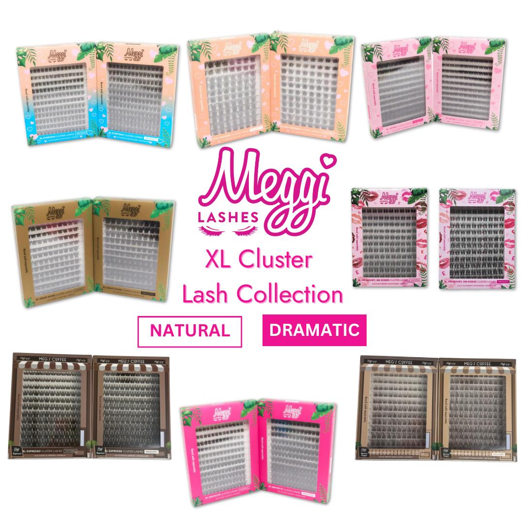 Meggilashes XL Cluster Lashes (Only) Eyelashes Makeup