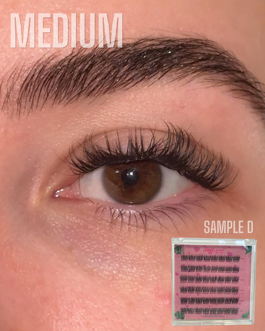 MeggiLashes Pre Glue Cluster Samples