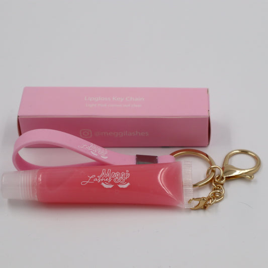 Light pink lip gloss keychain (Strawberry)
